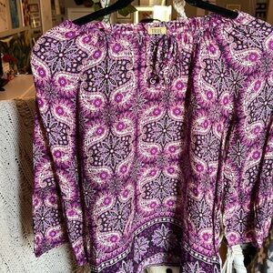 Boho purple flared arms shirt